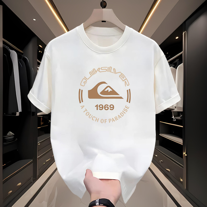 Kapas Kinetics Katun 100% Quiksilver Kaos Pria Original Katun Premium Surfing Logo Casual Harian Baj