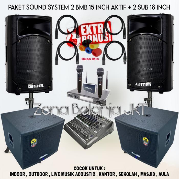Paket Sound System BMB 15 Inch Aktif + 2 Subwoofer 18 Inch  ( SET 1 )
