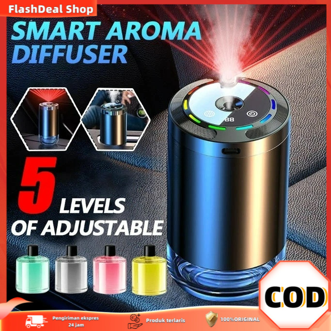 Smart Diffuser aroma Aromaterapi Mobil LED , 5 mode pilihan, Wangi oseanik segar, USB - Penghilang b