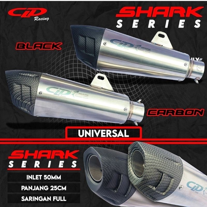 Silencer Only Knalpot CLD Racing type Shark Series Long inlet 50 mm