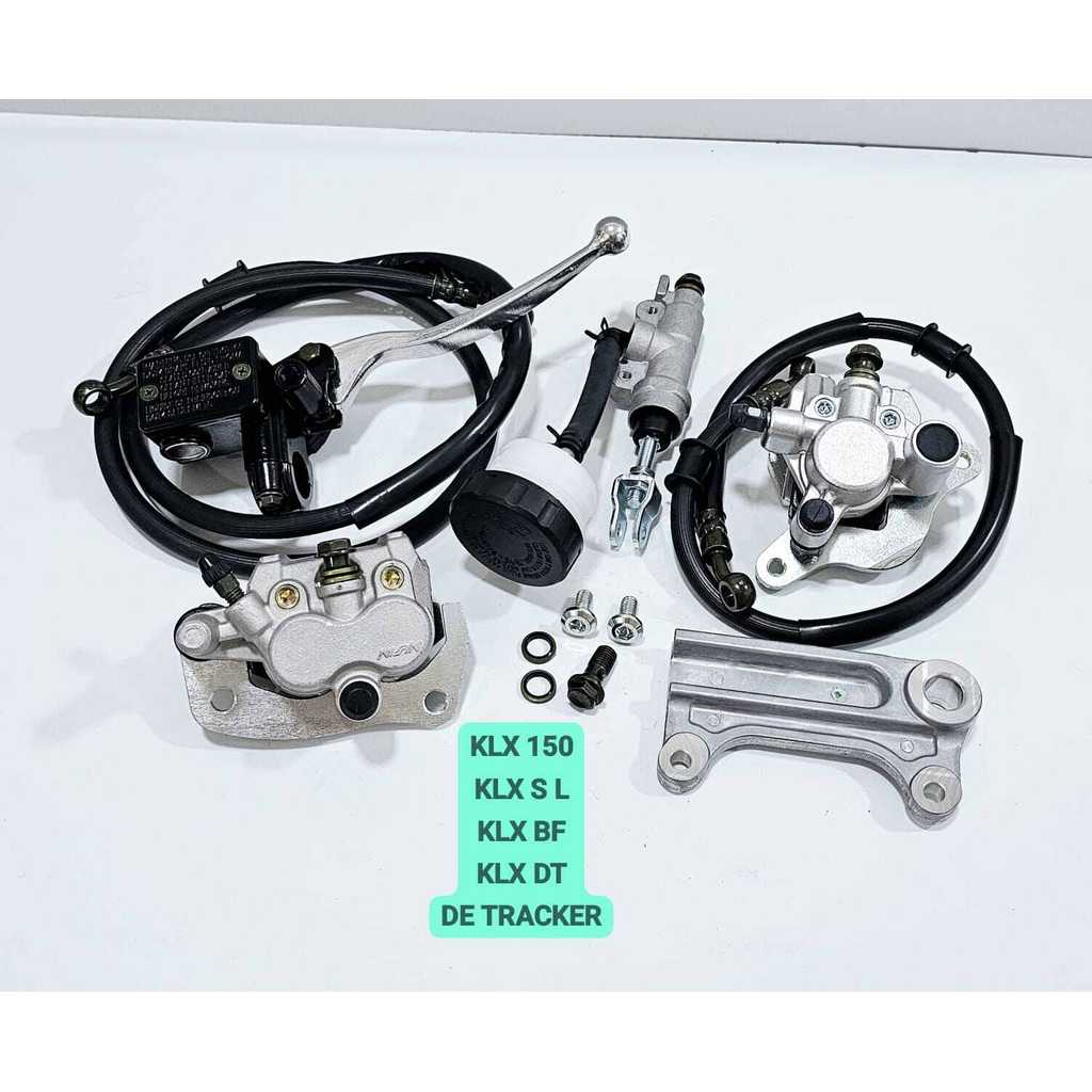 KALIPER DEPAN BELAKANG KLX 150 KLX S L KLX BF KLX DT DE TRACKER TREKER SET KAMPAS BREKET SELANG REM 