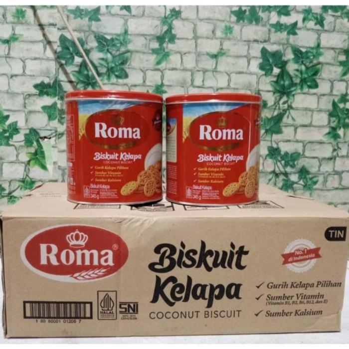 1 Dus Biskuit Roma Kelapa Kaleng Isi 6 Kaleng - 3 Kaleng, Xtra Packing