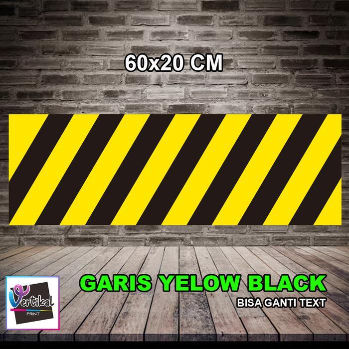 Stiker Lantai Vinyl Kuning Hitam Zebra Sticker Yellow Black Tiger Safety Warning - 60x15 CM
