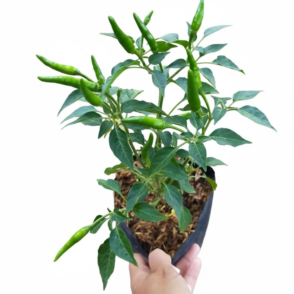 Tanaman Hidup Bibit Cabe Rawit Hijau - Cabe Rawit Pedas Berbuah Berakar Siap Di Tanam Dirumah