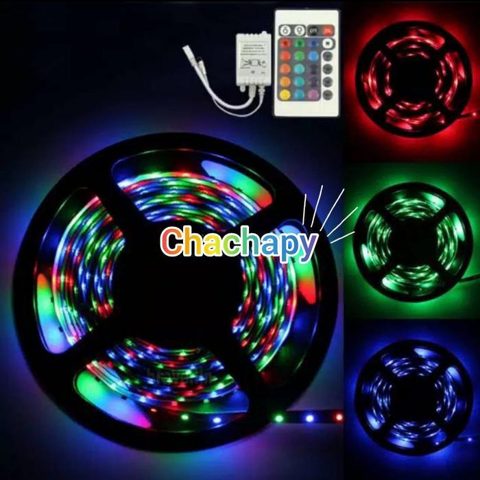 Lampu led strip 3528 RGB warna warni IP44 5m AC 220V - 3528 5m