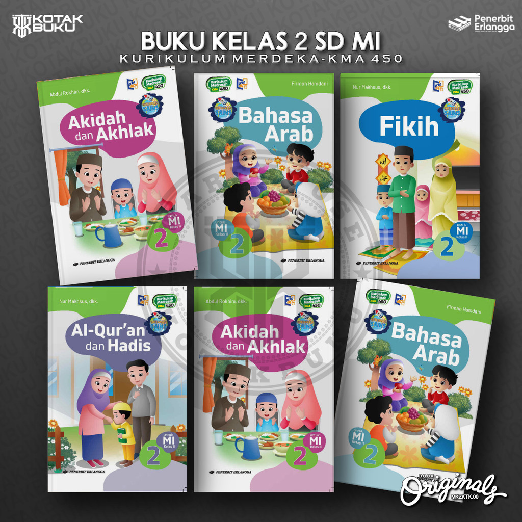 [ Erlangga ] Buku Kelas 2 MI SD / Madrasah Ibtidaiyah / Kurikulum Merdeka / KMA 450