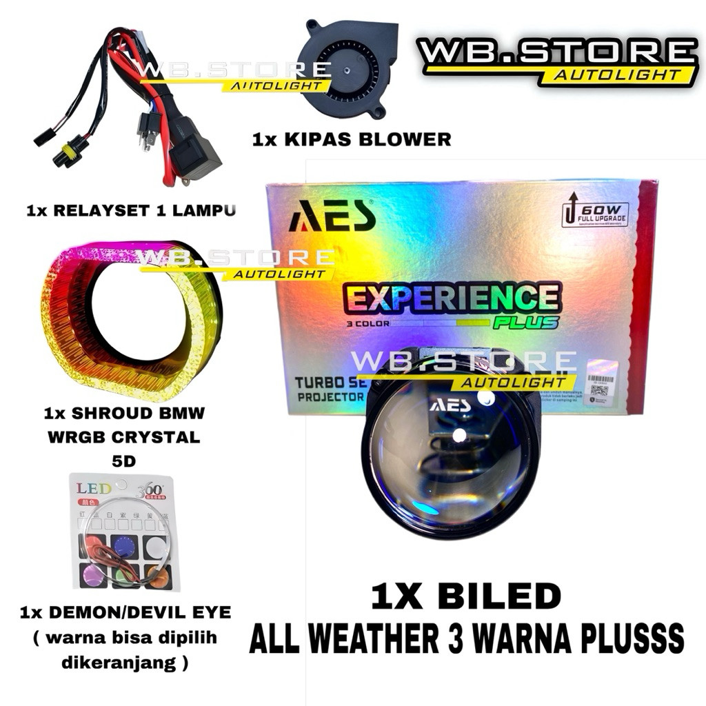 PAKET BILED AES TURBO SE 3 WARNA ALL WEATHER ORIGINAL BILED AES BILED