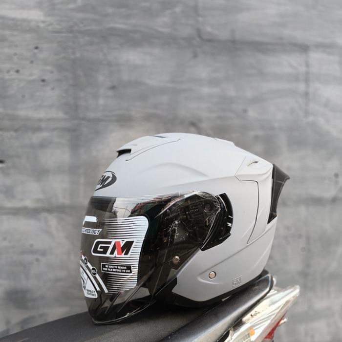 HELM GM FURY PAKET SPOILER, DOUBLE VISOR, SLOT INTERCOM, ORIGINAL Motorcycle - DIM GREY DOP, M