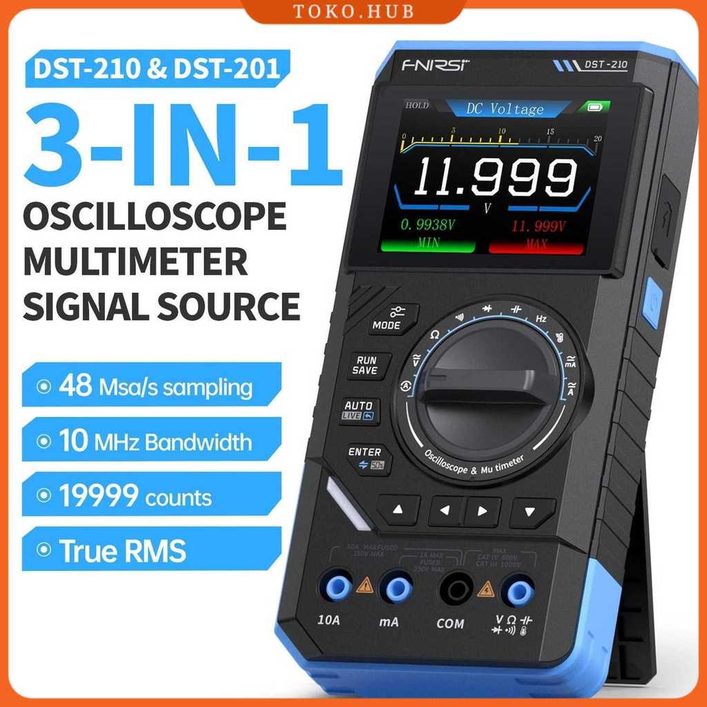 FNIRSI Digital Oscilloscope 3in1 Multimeter Signal Generator 3000mAh - FNIRSI DST-210