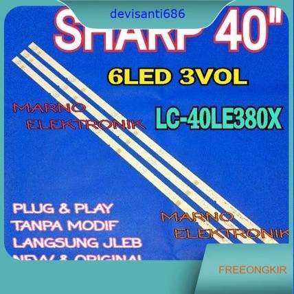 LAMPU BL BACKLIGHT LED TV SHARP LC-40LE380X LC-40LE380 LC 40LE380X 40LE380 LC40LE380X LC40LE380 6K 3