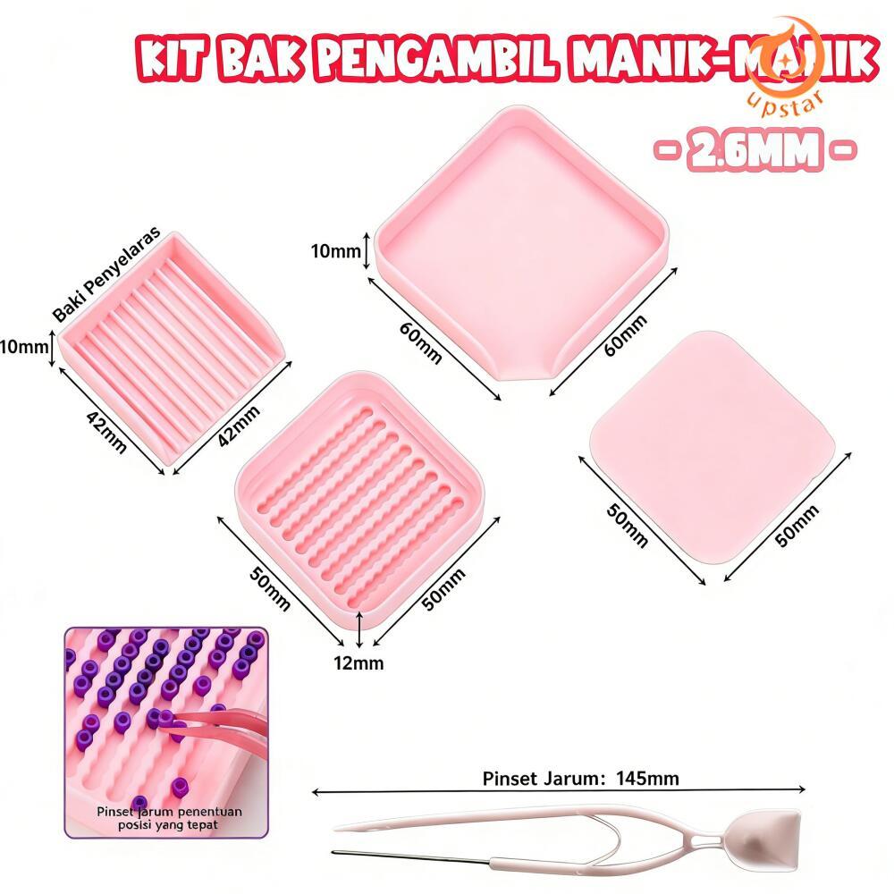 Set Alat Manik Sekering, Penjepit Jarum Tunggal 2.6mm Manik Sekring & Kotak Penyimpanan & Papan Pasa