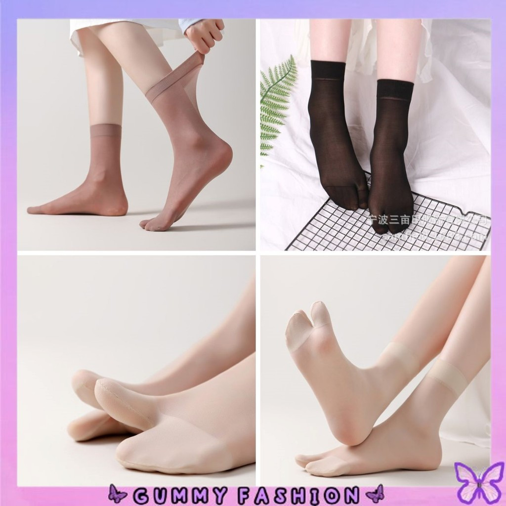 •KEDAI SALSA• KK2019 Kaos Kaki Pendek Sock Model Stocking Motif Transparan KausKaki Jempol Ankle Uni