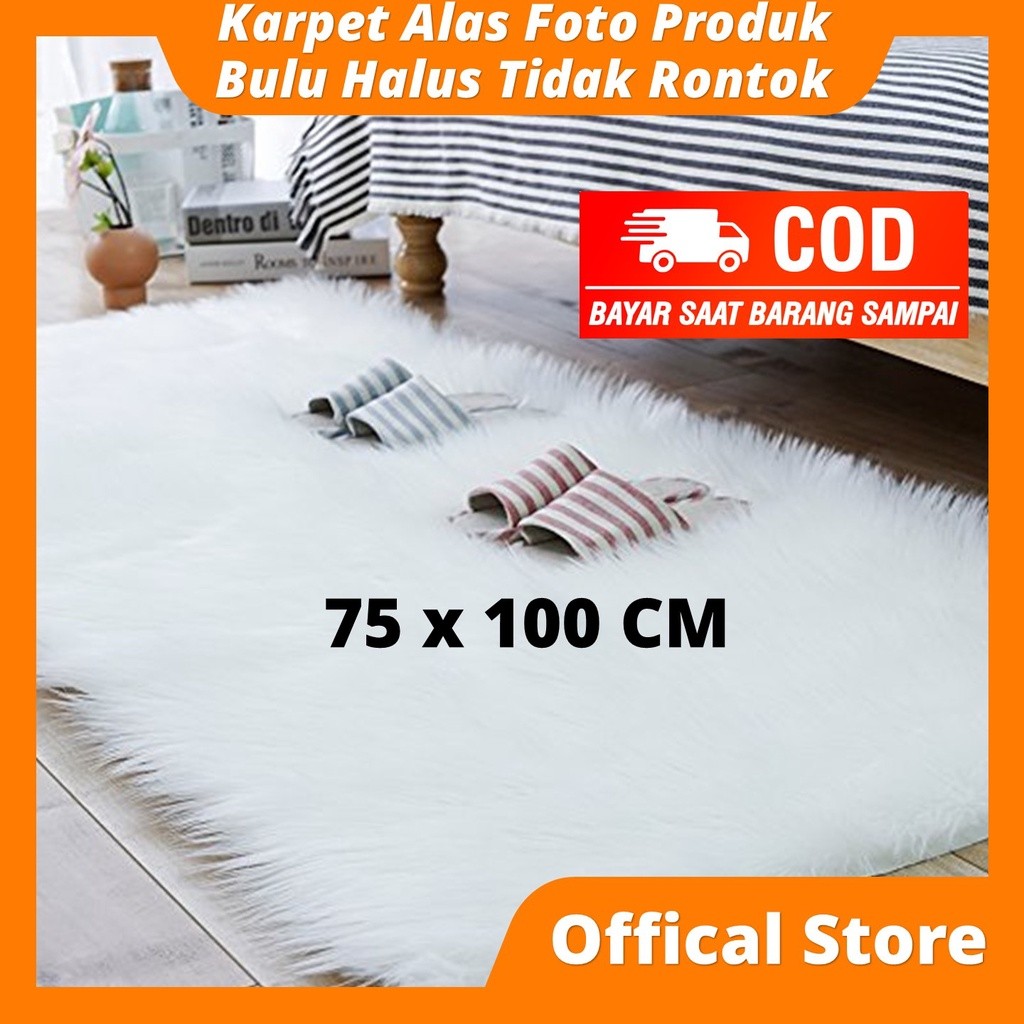 MAHAA.STORE Alas Foto Bulu Korea 75x100 Bahan Premium Lembut Tebal Bagus Kain Karpet Untuk Backgroun