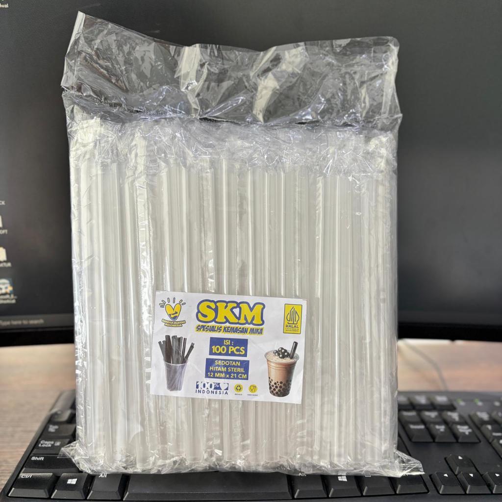 100PCS Sedotan BOBA Steril bening 12mmx21cm higienis bubble straw sedotan bubble sedotan boba higeni