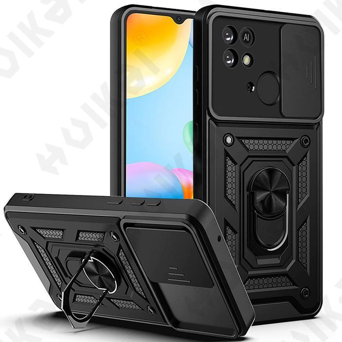 EstetikaSpace Xiaomi Redmi 10C Case SLIDE ARMOR CAMERA PROTECTION Casing Hp Redmi - Hitam