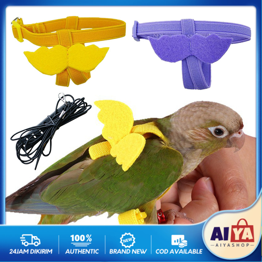 2M Tali + Harnes Burung Parrot Tali Pengikat Latih Burung Sabuk Pengaman Burung Training Harness Str