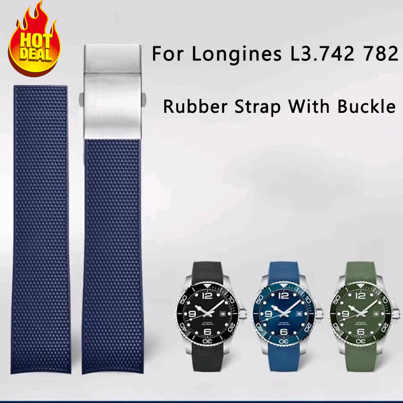 21mm Silicone Watch Strap Waterproof Watchband for Longines Strap for Conquest HydroConquest L3.742 