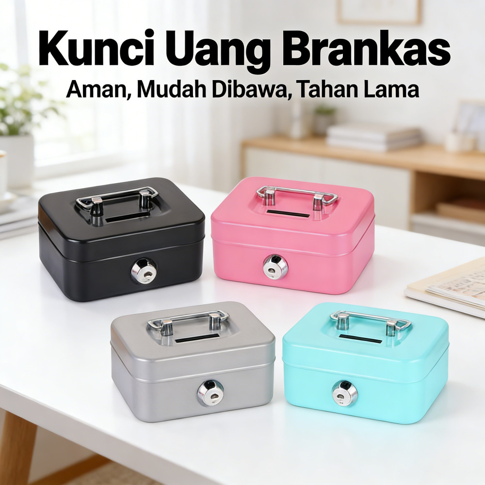 Kunci Box Money Brangkas Bahan Baja High Quality Uang Uang Penyimpanan Portable Password Kunci Kunci