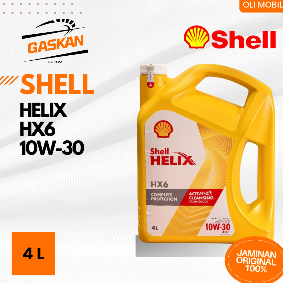 Oli Mobil Shell Helix HX6 10W30 4L Galon (Dijamin Ori 100%)