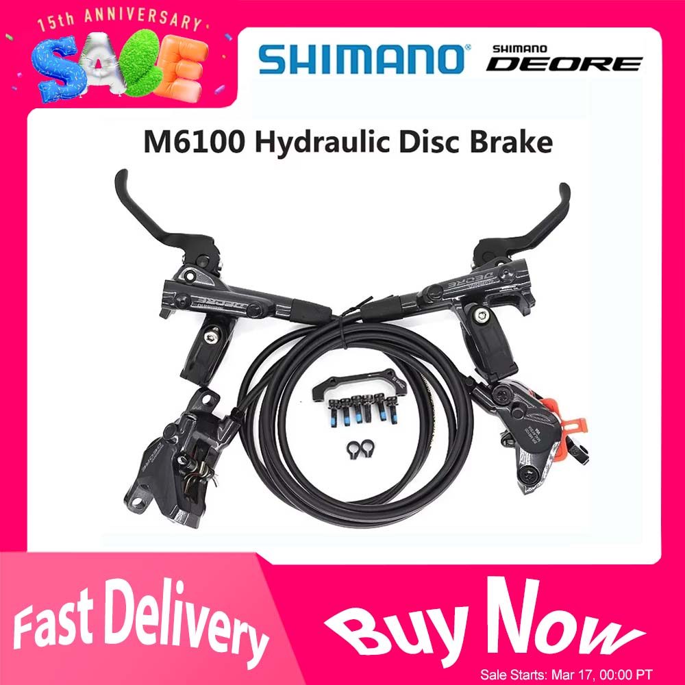 Rem Cakram Hidrolik SHIMANO DEORE M6100 2 Piston M6120 4 Piston untuk Sepeda Gunung MTB, Rem MTB BR 
