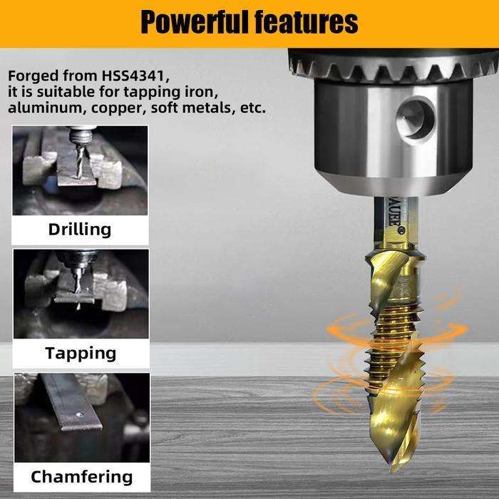 GILISHOP kks Mata Bor Set Komplit 6 pcs / Mata Bor Pembuat Ulir/ Mata Tap Drat Baut