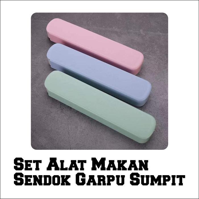 Sendok garpu sumpit set free grafir - Buanagift - Random