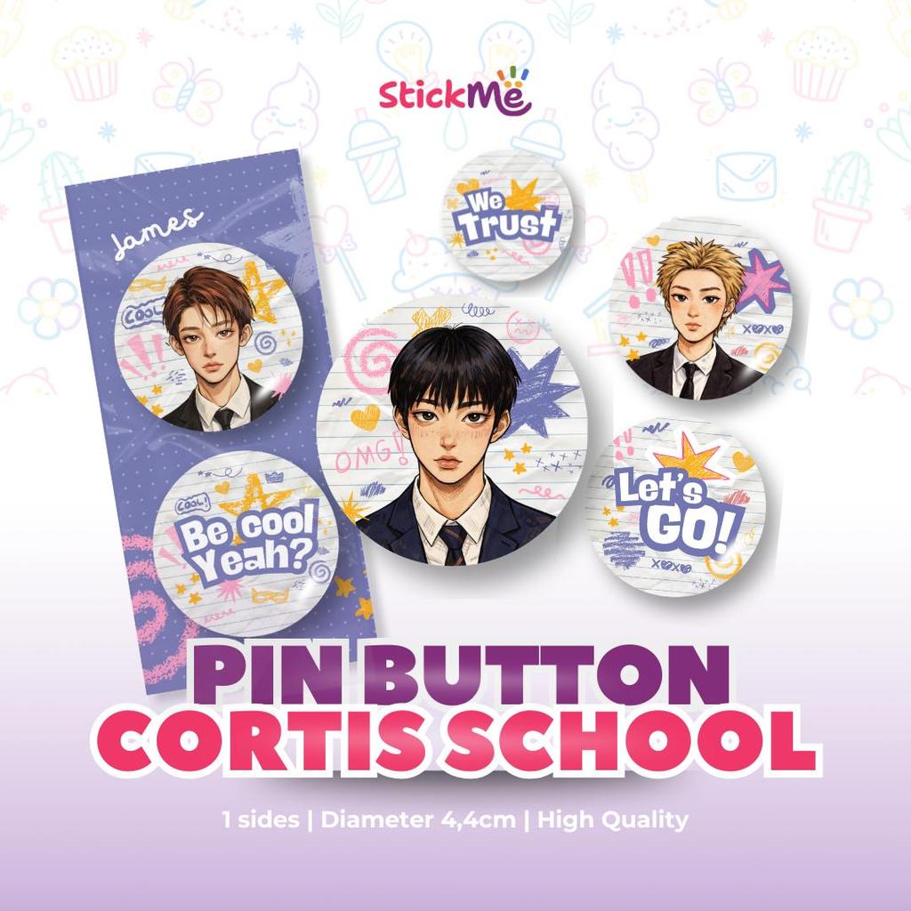 Stickme PIN BUTTON Idol KPOP Cortis School Theme Aesthetic Untuk Tas Topi Kaos Jilbab Aestetic