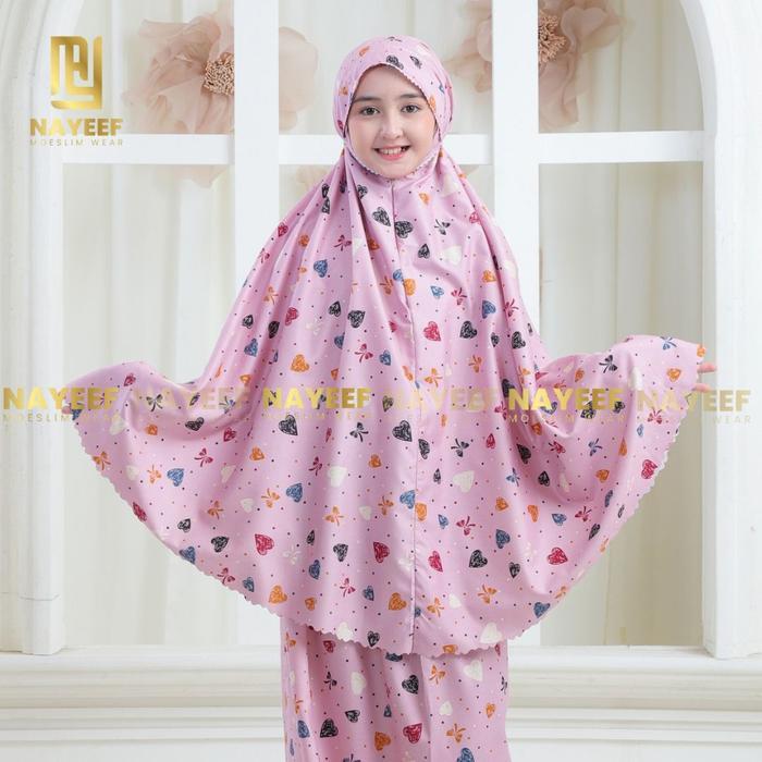 Nayeef Mukena Traveling Anak 6-12 Tahun Mikrotex Motif Printing Premium 2in1 Resleting Dagu Lembut T
