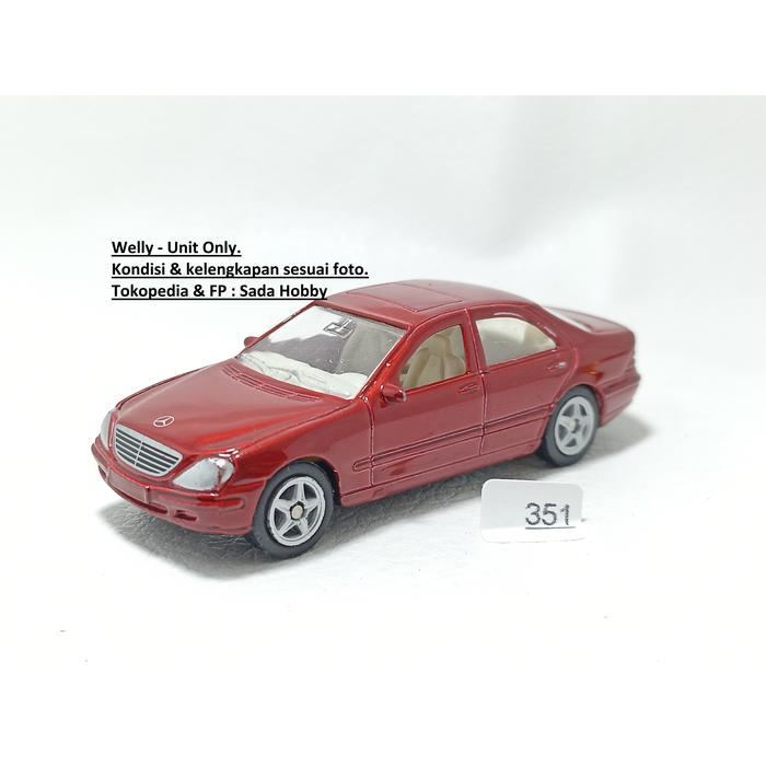 Diecast Welly Mercedes Benz S Class Sedan Merah Unit Only 2ND