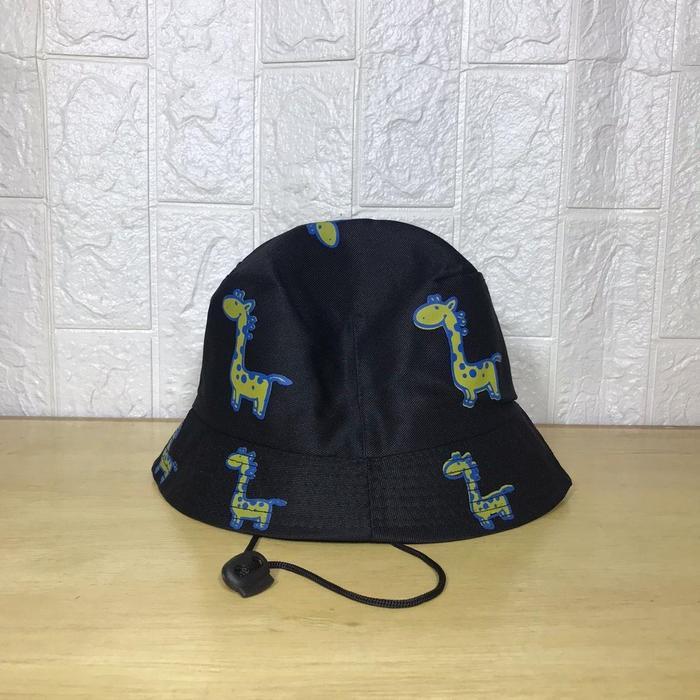 Topi Bucket Anak Perempuan Laki Laki 1 2 3 4 5 6 7  Tahun Motif Jerapah Tali Untuk Outdoor Pantai - 