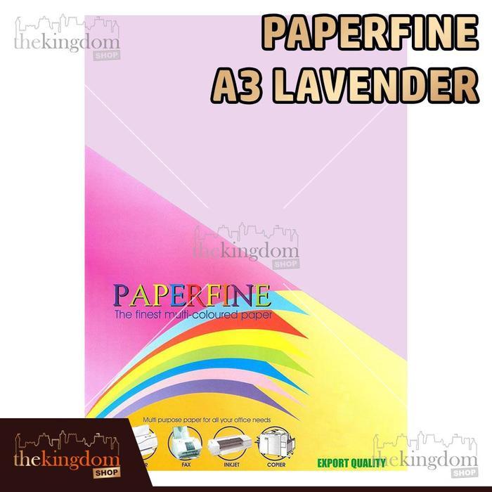 Paperfine Kertas HVS Warna A3 Lavender Purple Ungu Muda isi 25 Lembar Kode Warna 185