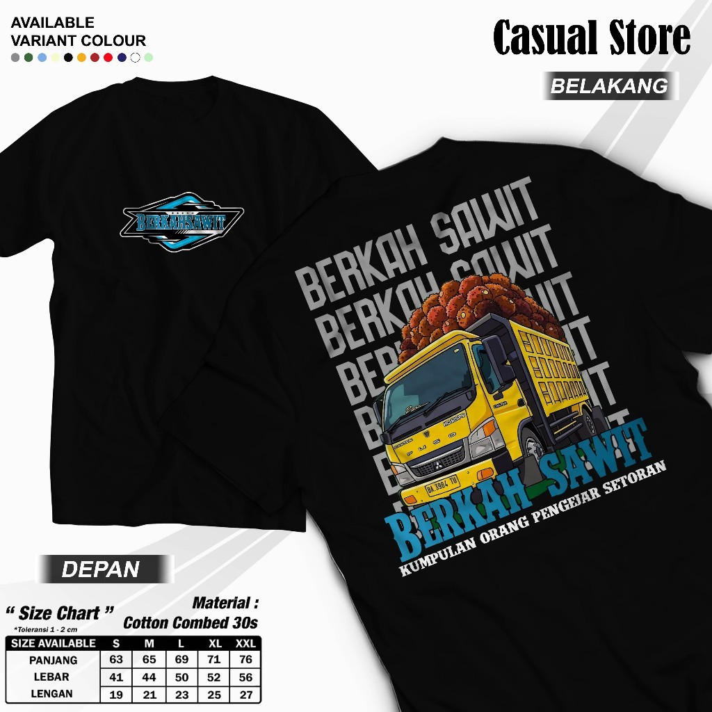 Kaos Distro Truk Sawit Balap | Kaos Driver Muda | Kaos PESONA SAWIT BALAP , Berkah Sawit
