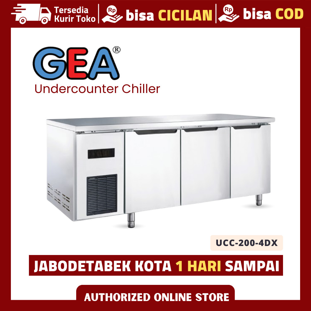 Kulkas Pendingin Chiller Gea UCC-200-4DX Undercounter Chiller 3 Door