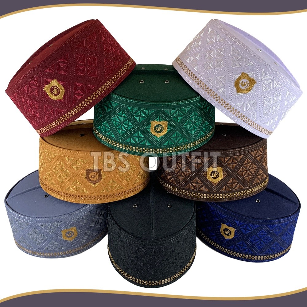 ANMA - Peci Kopiah Ukuran Anak Laki Laki Dewasa Jumbo Kopeah Sholat Haji Pria Bulat Polos Hitam Puti