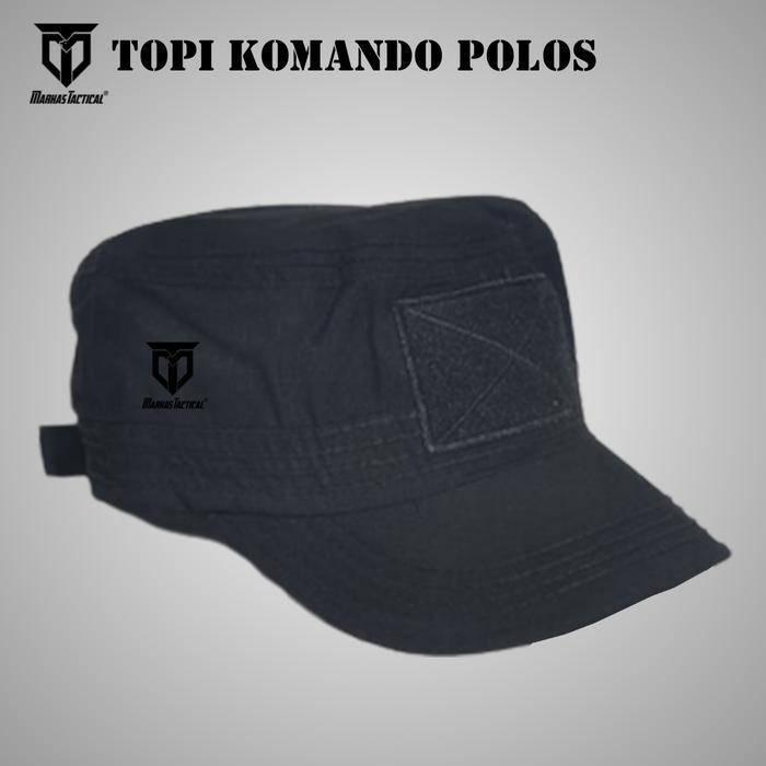 TOPI VELCRO KOMANDO POLOS / TOPI KOMANDO POLOS / TOPI KOMANDO VELCRO / TOPI TACTICAL - HITAM