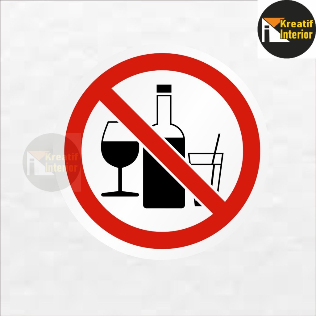 KI PALANG RAMBU AKRILIK SIGN ZONA BEBAS MINUMAN KERAS // DILARANG MINUM MINUMAN KERAS