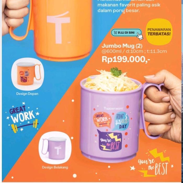 JUMBO MUG (WARNA BARU) TUPPERWARE / GELAS / CANGKIR - Oren
