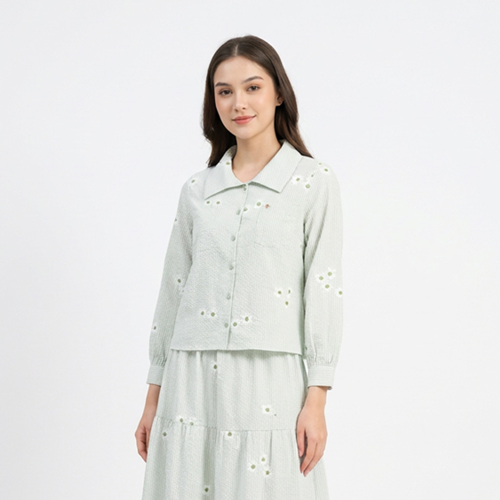Triset TR3104531 Blouse Wanita Casual Pink - Seersucker Katun Polyester S M L XL