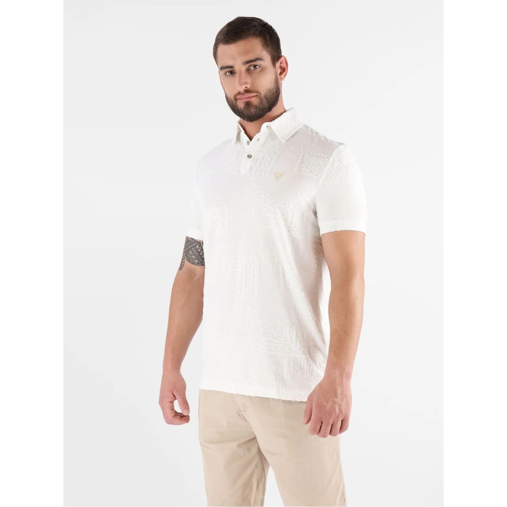 GUESS -  SHORT SLEEVE ALLOVER PAISLEY POLO MAN