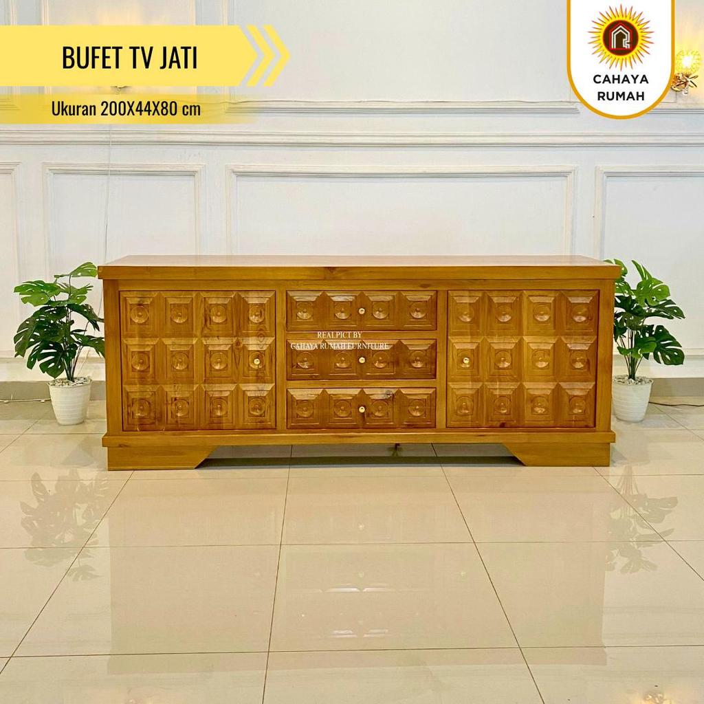 Cahaya Rumah Leuwiliang - Bufet Tv Jati / Meja Tv Klasik / Bufet Kayu Jati | Jati Jepara