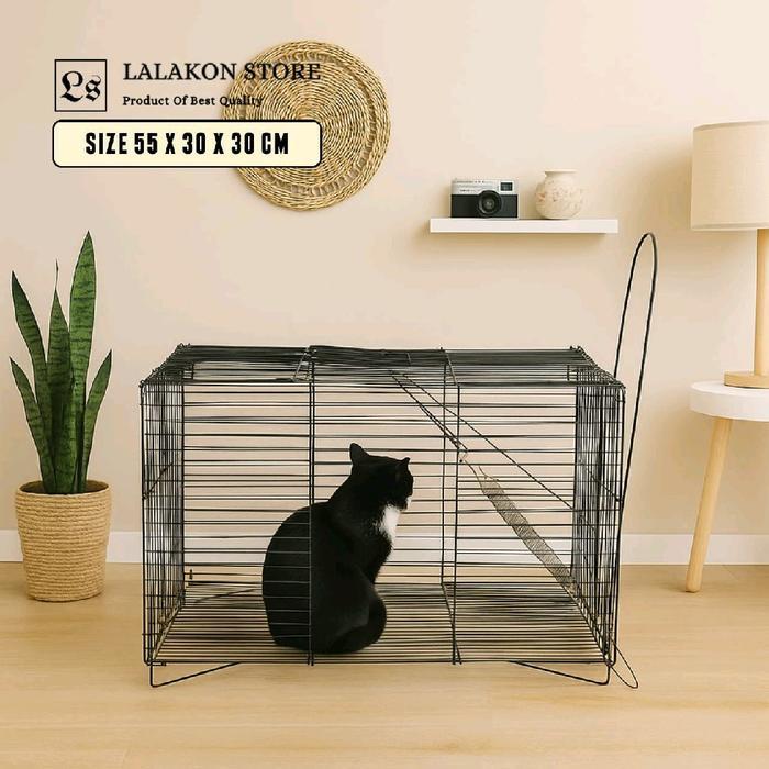 Jebakan/Perangkap Musang/Kucing/Luwak/Tupai/Garangan/Biawak - Kandang Jebakan Hewan Liar Besi Lipat