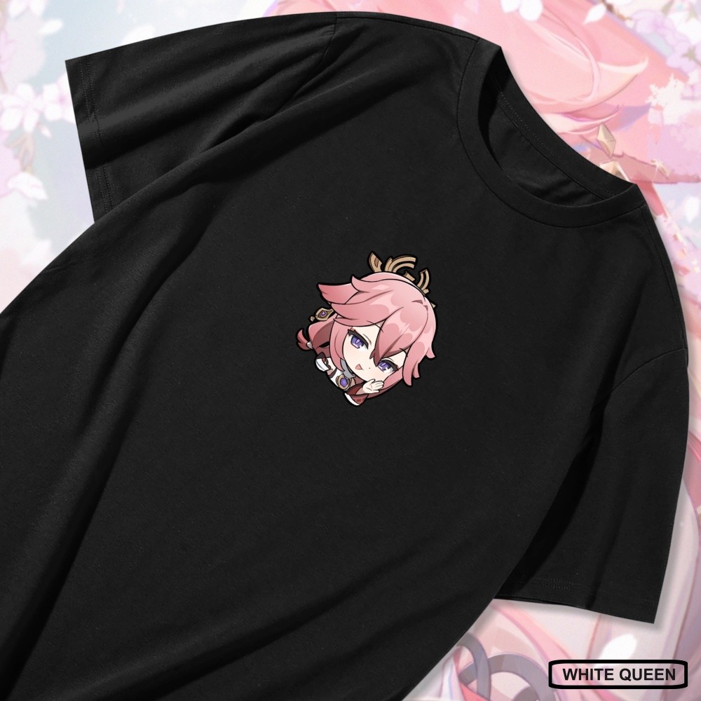 KAOS YAE MIKO CHIBI EMOJI V4 -  DESIGN GENSHIN IMPACT YAE MIKO CHIBI V4