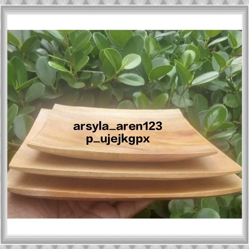 (SF) Piring Lesmet Set 3 Ukuran Kayu Mahoni Aesthetic F02B TERBARU 2026 TERMURAH TERLARIS COD