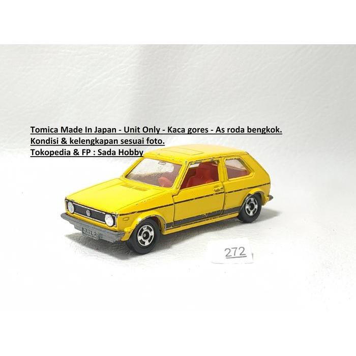 Vintage  No F5 Volkswagen Golf GLE Kuning Japan Tomica Diecast Miniatur