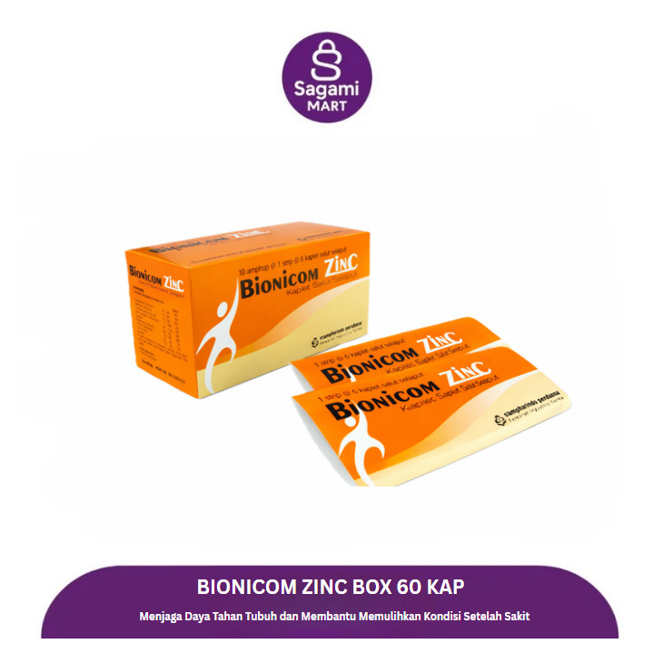 BIONICOM ZINC ISI 60 KAPLET | Bionicom Zinc Multivitamin Isi 60 Kap