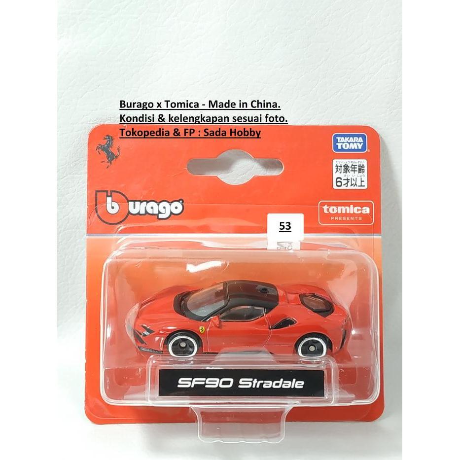X Takara Tomy Sc1/55 Ferrari SF90 Stradale Merah Japan Market Bburago Diecast Miniatur