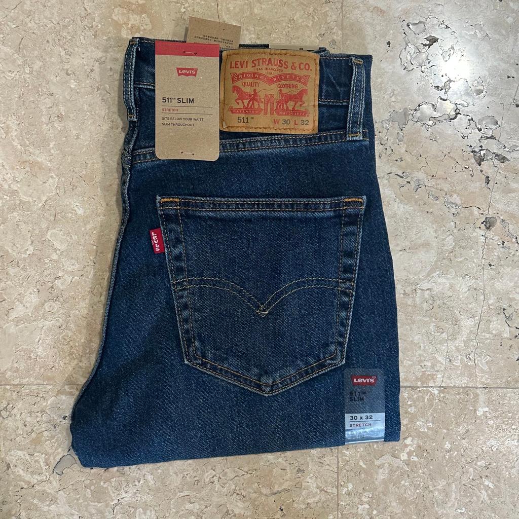 Celana Jeans Pria Levis 511 Slim Fit Stretch Dark Stonewash 511-6391