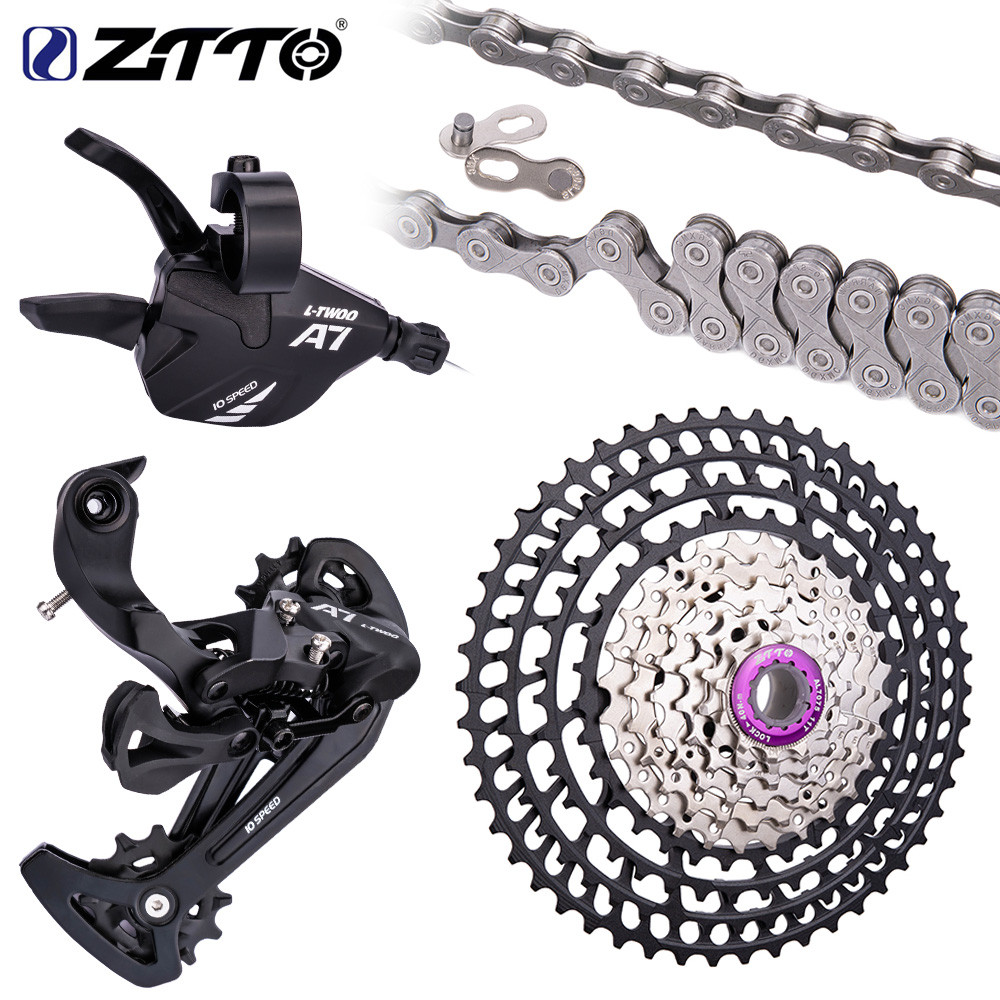 ZTTO MTB 10 Speed 11-42T 10v Groupset 11/50T Wide Range Cassette 11-36T K7 Dengan Chain Shifter Dera