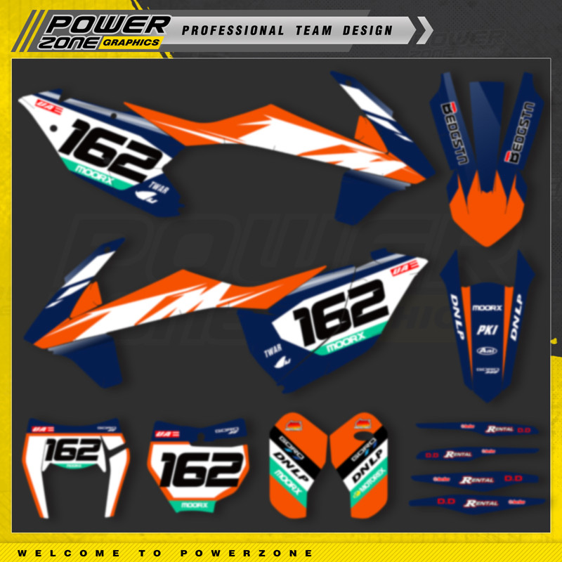 PowerZone Custom Team Motorcycle Graphics Decals Stickers Kit For KTM SX SXF MX 16-18  EXC XCW Endur