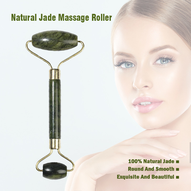 Natural Jade Body Acupuncture Massage Roller SPA Slim Facial Beauty Muscle Relaxation Roller Massage